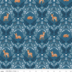 Wild Fawns in Blue from Twilight Creatures by Natalia Juan Abello for Riley Blake Designs