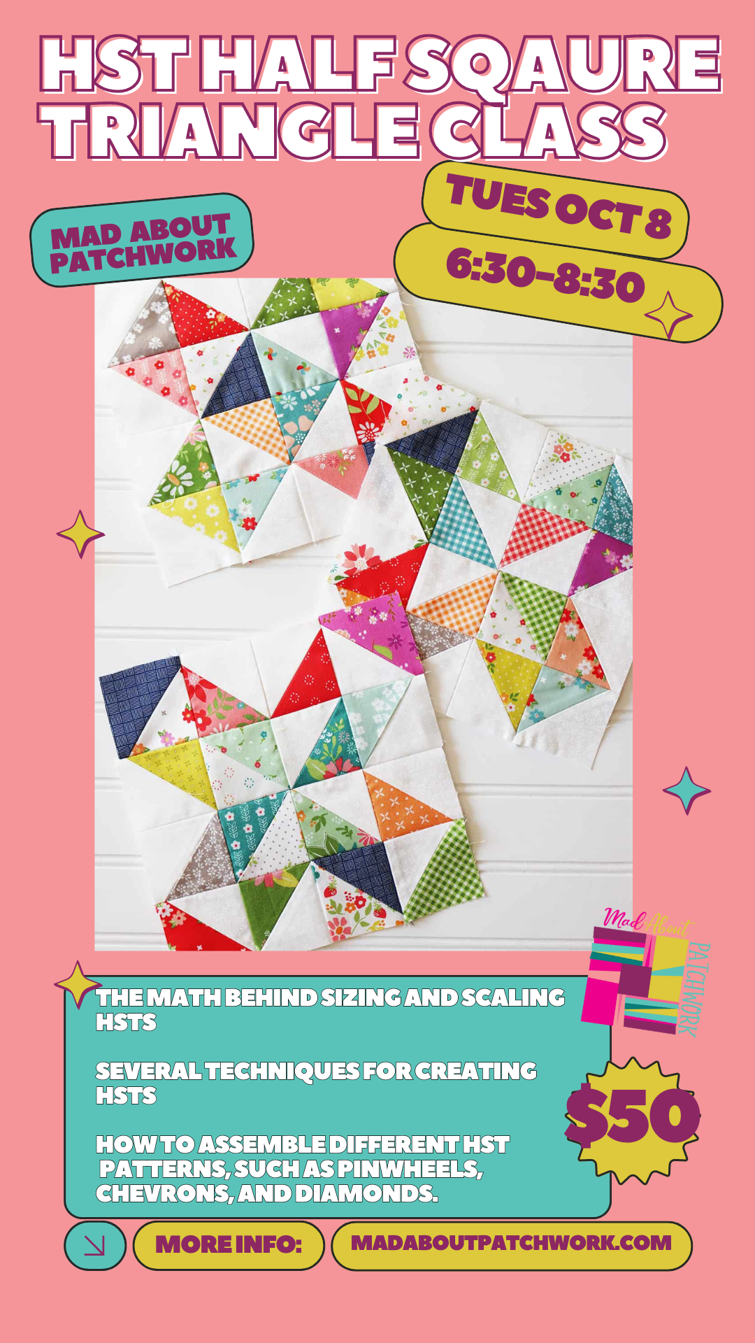 Half Square Triangle Mastery Class: The Building Block of Quilt Design