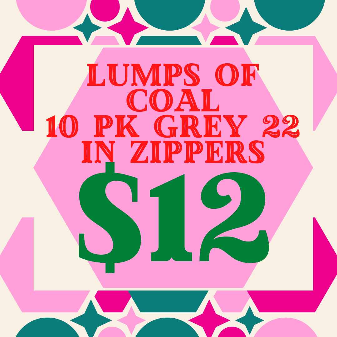 Lumps of Coal - 10pk 22in Grey Zippers