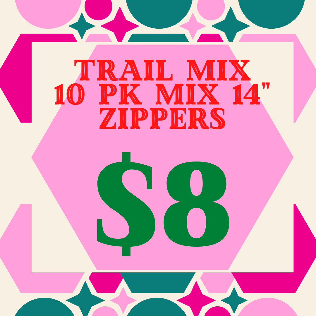 Trail Mix - Group of 10 14in Zippers