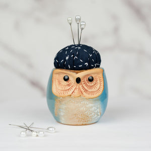 Pin Cushion - Owl - Short Blue