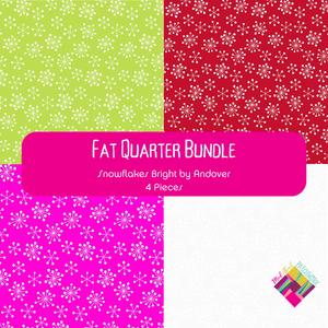 Snowflakes Bright Fat Quarter Bundle (4FQs) for Andover