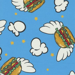 Burgers in Paradise in Blueberry for Snack Shack by Crystal Manning for Moda Fabrics