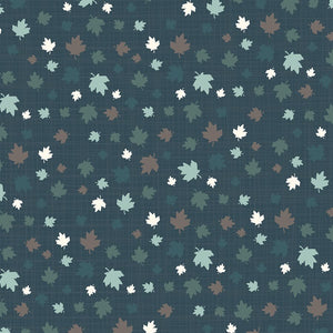 Falling Leaves in Dark Teal From Far and Wide by Kate & Birdie Paper Co.