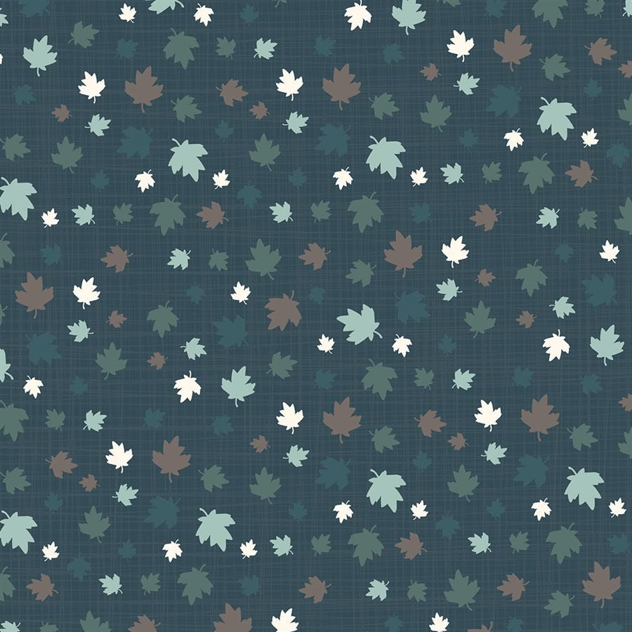 Falling Leaves in Dark Teal From Far and Wide by Kate & Birdie Paper Co.