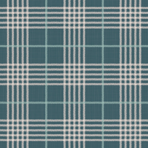 Plaid in Dark Teal From Far and Wide by Kate & Birdie Paper Co.