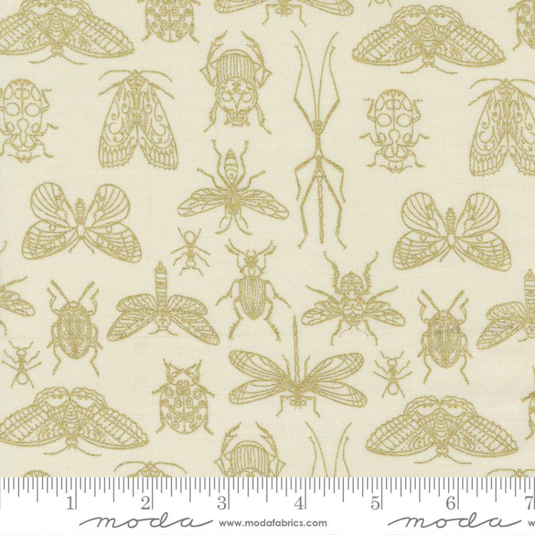 Insects in Metallic Cloud from Meadowmere by Gingiber for Moda Fabrics