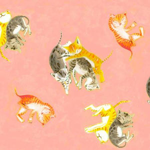 Salmon Barn Kittens for Heather Ross for Windham Fabrics