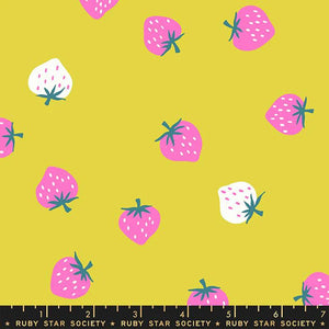 Strawberry Toss in Citron for Picture Book for Ruby Star Society by Moda