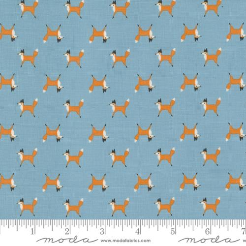 Fox Trot in Sky for Woodland Wonder by Gingiber for Moda