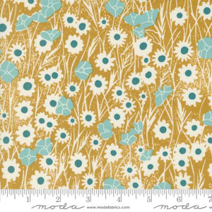 Poppy Field in Goldenrod for Field of Flowers by Katharine Watson for Moda Fabrics