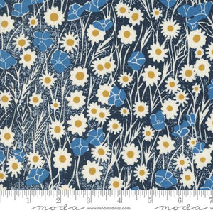 Poppy Field in Navy for Field of Flowers by Katharine Watson for Moda Fabrics