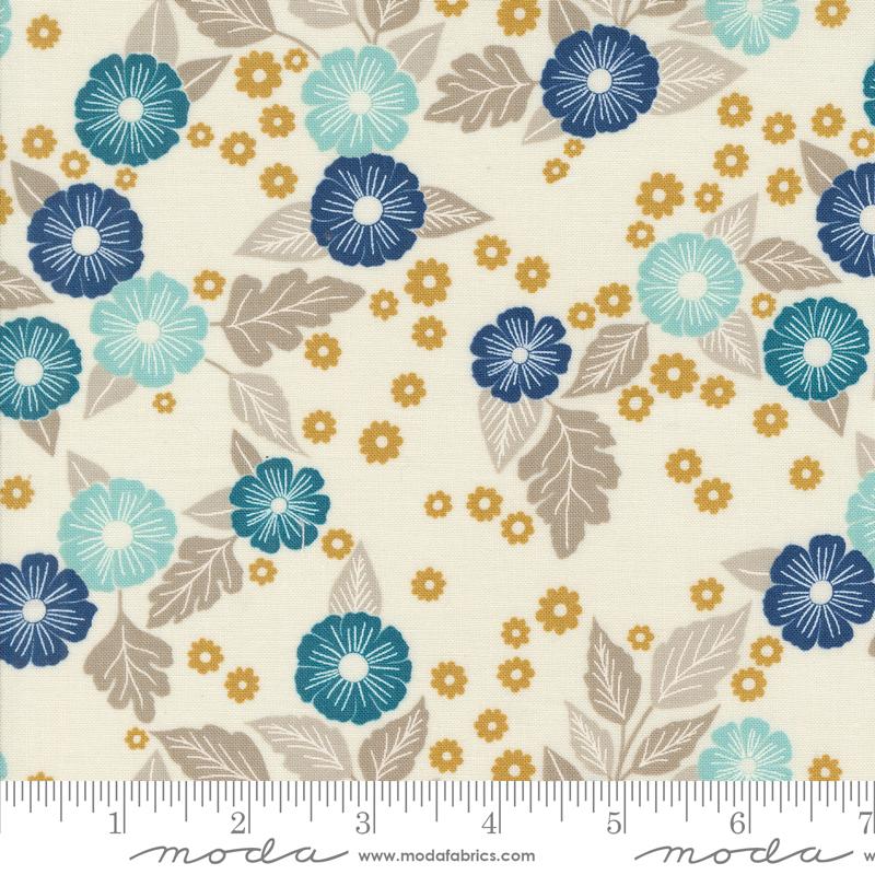 Floral Scatter in Porcelain for Field of Flowers by Katharine Watson for Moda Fabrics