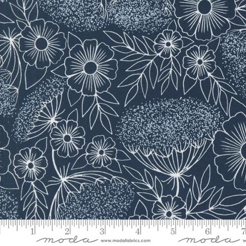 Queen Annes Lace in Navy for Field of Flowers by Katharine Watson for Moda Fabrics