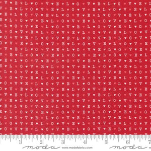 Love Text and Words in Rose for Love Blooms by Lella Boutique for Moda Fabrics