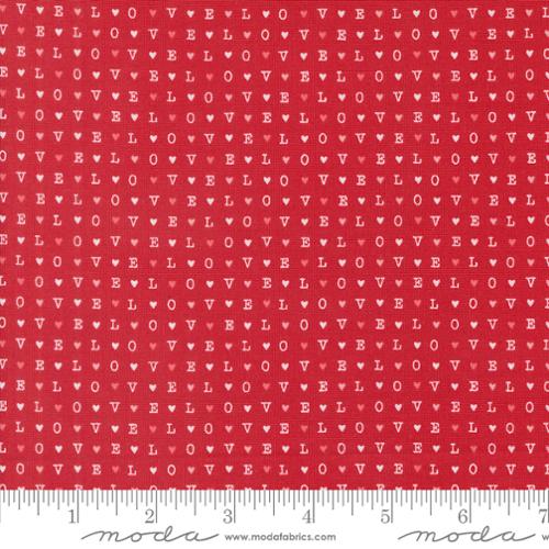 Love Text and Words in Rose for Love Blooms by Lella Boutique for Moda Fabrics