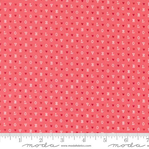 Love Text and Words in Lipstick for Love Blooms by Lella Boutique for Moda Fabrics