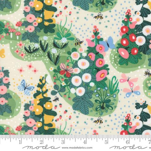 Fairy Garden Landscape in Natural by Lizzy House for Love Letters by Moda fabrics