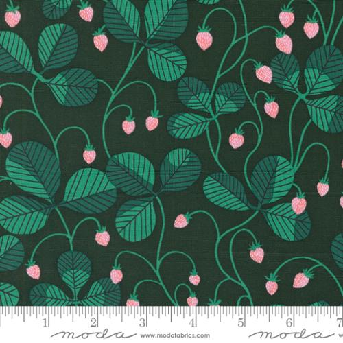 Strawberry Vines in Hunter by Lizzy House for Love Letters by Moda fabrics