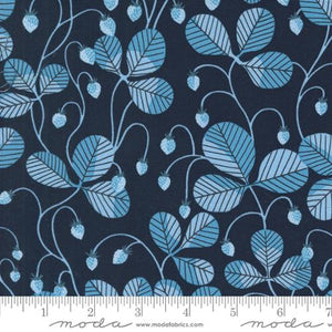 Strawberry Vines in Peacoat by Lizzy House for Love Letters by Moda fabrics