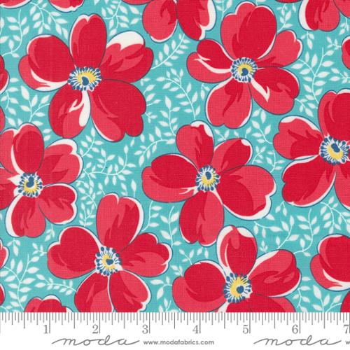 Violets in Aqua from Time & Again by Linzee McCray for Moda Fabrics