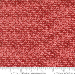 Handmade Text in Red by Sweetwater for Moda Fabrics