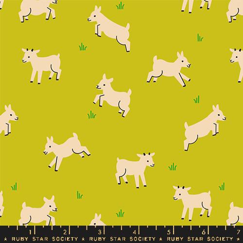 Baby Goats in Pistachio for Animal Animal by Ruby Star Society