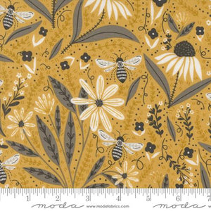 Florals in Honey for Bee Garden by Gingiber for Moda