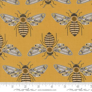 Bumblebee in Metallic Honey for Bee Garden by Gingiber for Moda