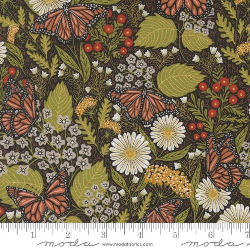 Summer Butterfly in Metallic Black for Bee Garden by Gingiber for Moda