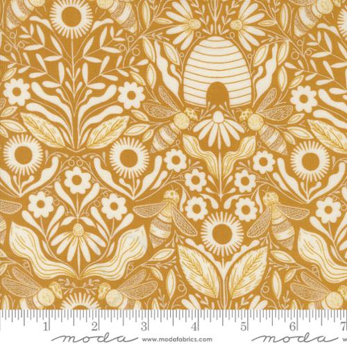 Beehive Melody in Beeswax for Bee Garden by Gingiber for Moda