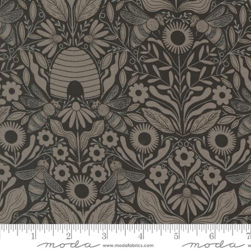 Beehive Melody in Black for Bee Garden by Gingiber for Moda