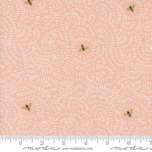 Twists and Turns in Metallic Rose for Bee Garden by Gingiber for Moda