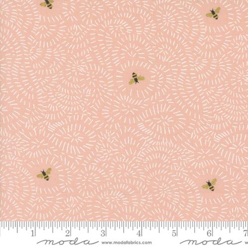 Twists and Turns in Metallic Rose for Bee Garden by Gingiber for Moda