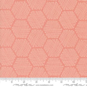 Honeycomb in Carnation for Bee Garden by Gingiber for Moda