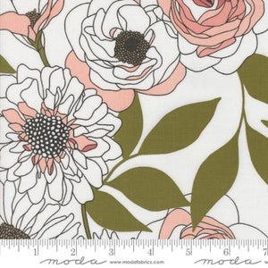 Cabbage Rose in Paper from Botany By Alli K Design For Moda