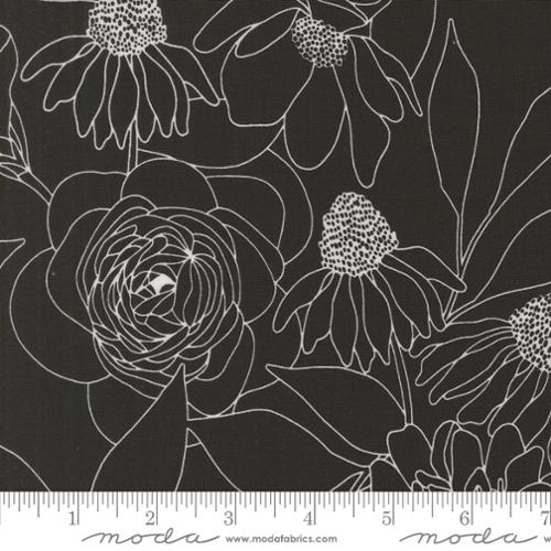 Etched Floral in Ink from Botany By Alli K Design For Moda