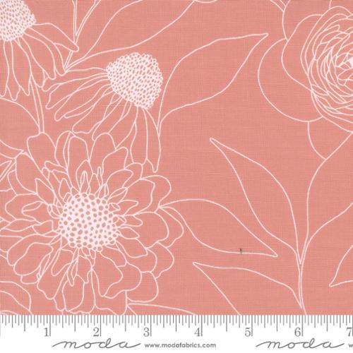 Etched Floral in Camellia from Botany By Alli K Design For Moda