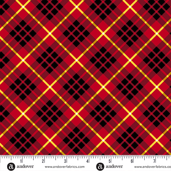 Tartan in Brick from Iconic by Libs Elliott for Andover Fabrics