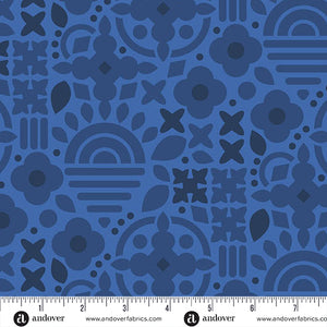 This Way & That in Navy for Sun Print 2025 by Alison Glass for Andover Fabrics