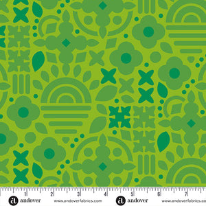 This Way & That in Frog for Sun Print 2025 by Alison Glass for Andover Fabrics