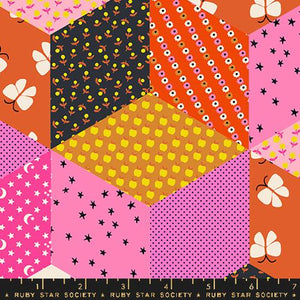 Tumbling Blocks Patchwork in Lucky Pink for Ooh Lucky Lucky by Alexia Marchelle Abegg of Ruby Star Socity for Moda Fabrics