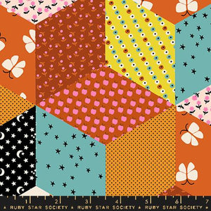 Tumbling Blocks Patchwork in Caramel for Ooh Lucky Lucky by Alexia Marchelle Abegg of Ruby Star Socity for Moda Fabrics