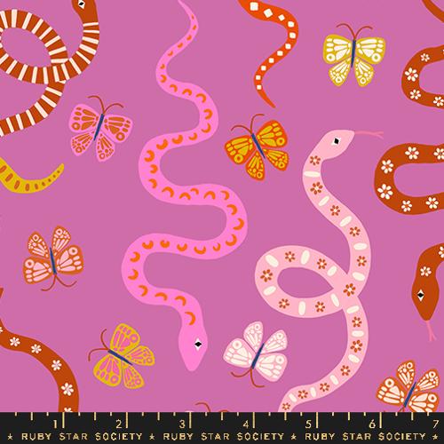 Garden Snake in Heliotrope for Ooh Lucky Lucky by Alexia Marchelle Abegg of Ruby Star Socity for Moda Fabrics