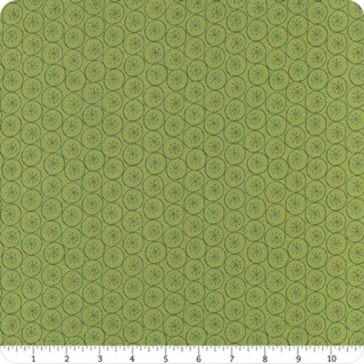 Flakes in Green from Arrival of Winter by Sandy Gervais for Riley Blake Designs