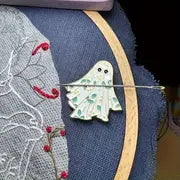 Halloween Ghost Enamel Needle Minder for Embroidery & Cross-Stitching