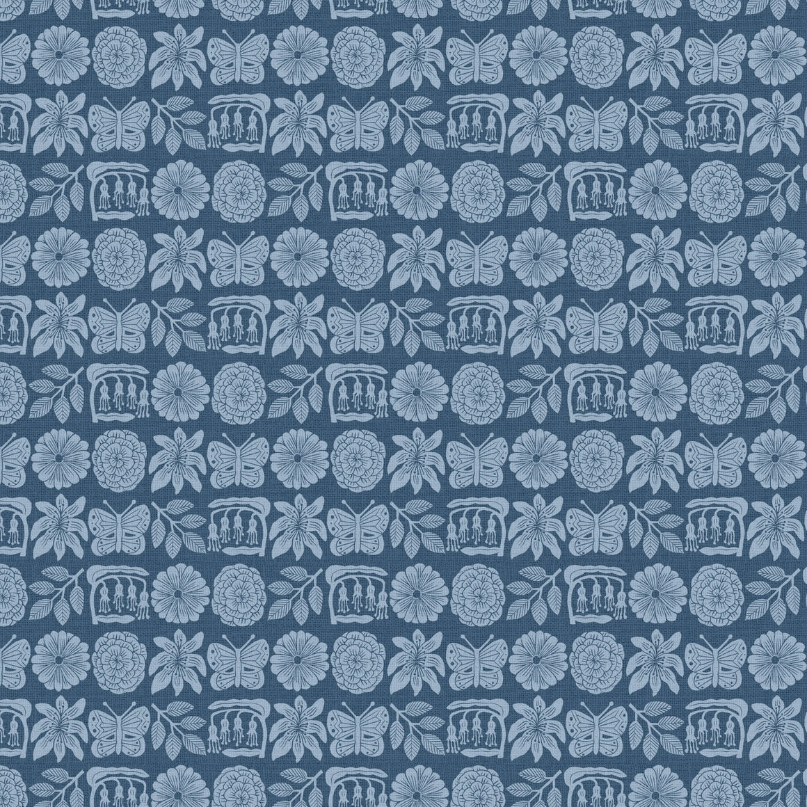 Folktale in Denim for Folktale Canvas Linen for FIGO Fabrics