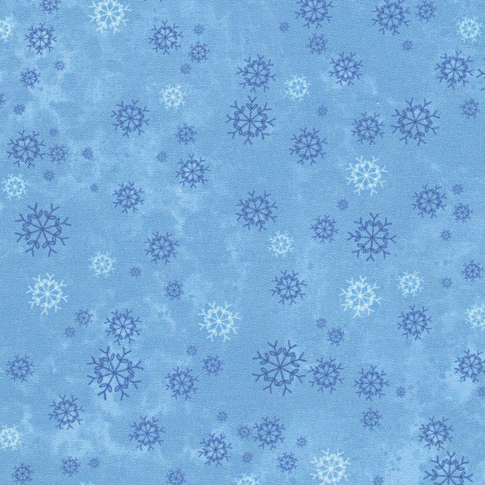 Snowflakes in Blue from Snowy Fable by Samantha Neville for Robert Kaufman Fabrics