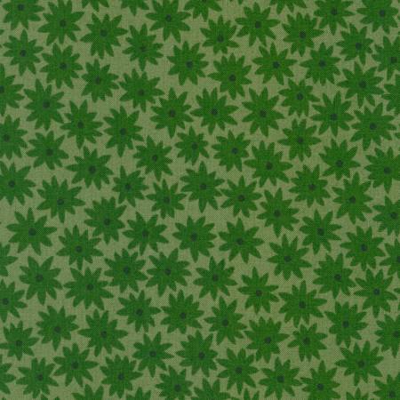 Flowers in Basil by Elizabeth Hartman for Paintbox Fabrics