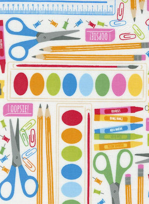 School Essentials in Paper for Back to School by Stacy Iest Hsu for Moda Fabrics